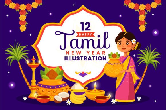 12 Happy Tamil New Year Graphics for Editorial and Web Use