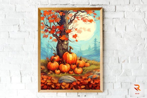 Beautiful Fall with Pumpkin Wall Art Graphics