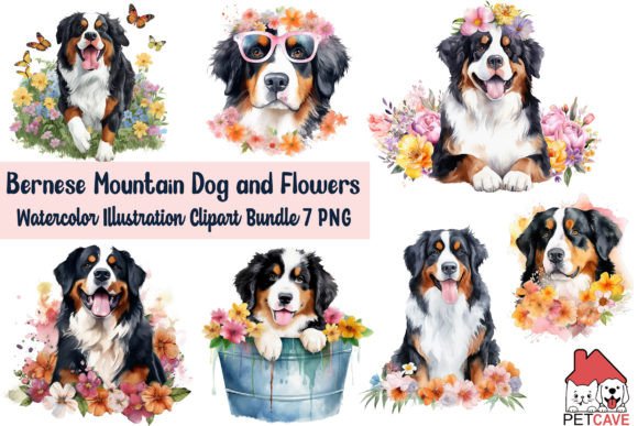 Bernese Mountain Dog Clipart Bundle
