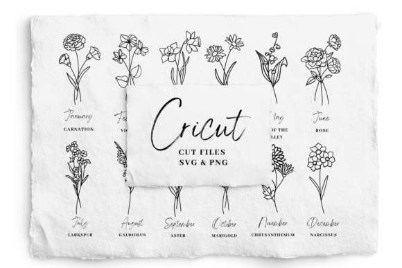 Birth Month Flower SVG Bundle for Creative Designers