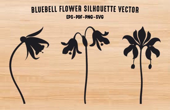 Bluebell Flower Silhouettes Vector Set for Digital Sellers
