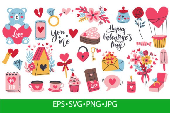 Cartoon Romantic Love Graphics for Branding