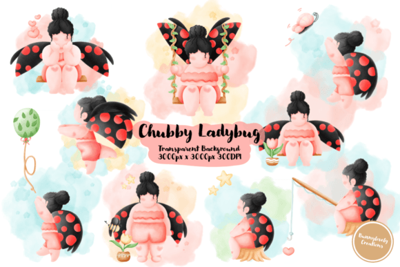Chubby Ladybug V.1 Clipart Graphics for Branding