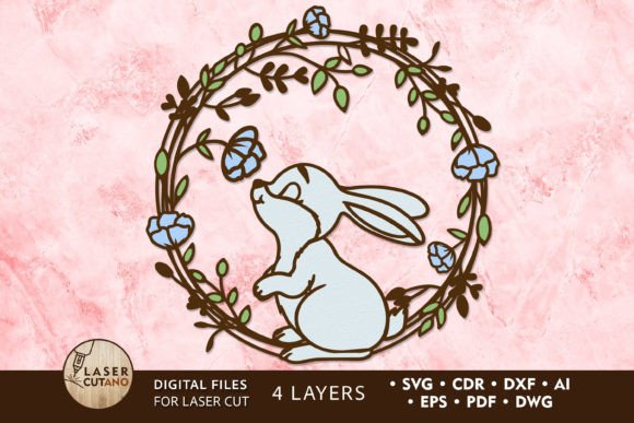 Easter Wreath Cut Files for Spring Laser Cutting