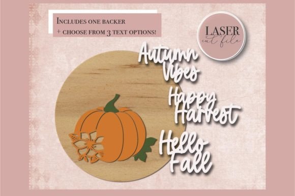 Fall Floral Pumpkin Sign Laser SVG File for Seasonal Branding