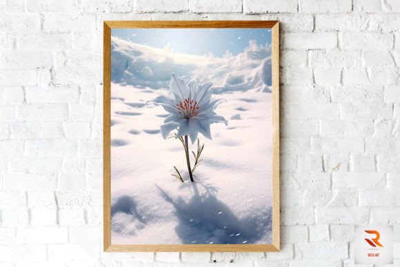 Flower Blooming in the Snow Wall Art Graphics