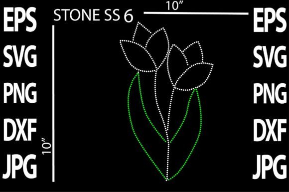 Flowers Rhinestone Template Graphics for Crafts
