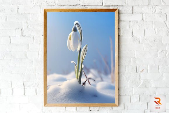 Frosted Snowdrop Winter Wall Art for Graphics and Backgrounds