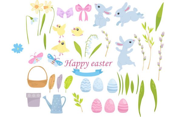 Happy Easter Vector Set SVG