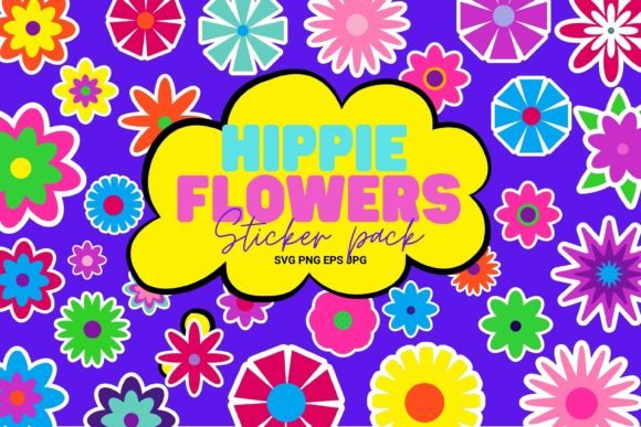 Hippie Flowers SVG Pack: A Graphic Design Asset for Handmade Brands