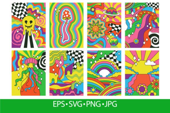 Hippie Style Groovy Graphics