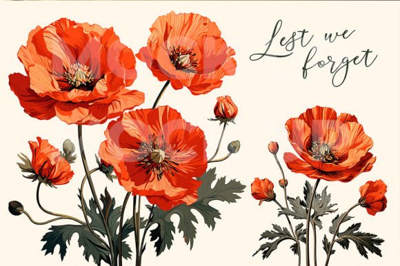 Poppy Flower Graphics for Crafting