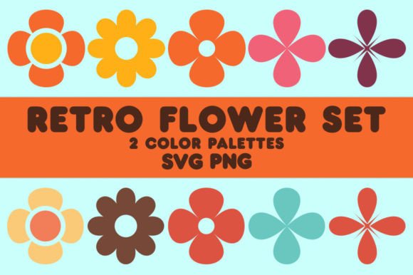 Retro Flower Graphics for Bold Branding