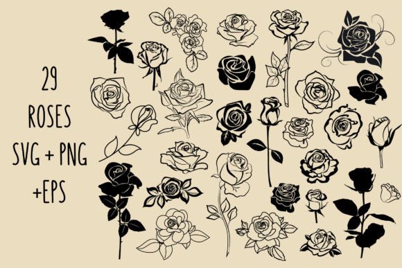 Roses Svg Outline Clipart Rose Art Graphics