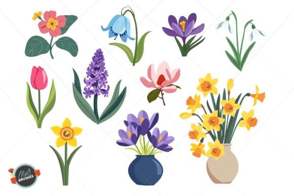 Spring Flower Vector Clipart: A Graphic Design Asset for Seasonal Creativity