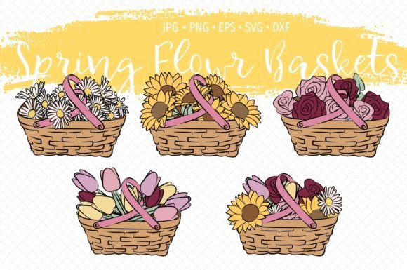 Spring Flowers Baskets Graphics for Local Branding