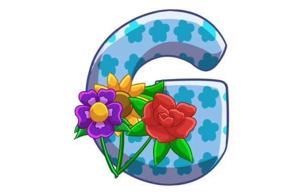 Spring Flowers Icons Alphabet G Stock Graphics