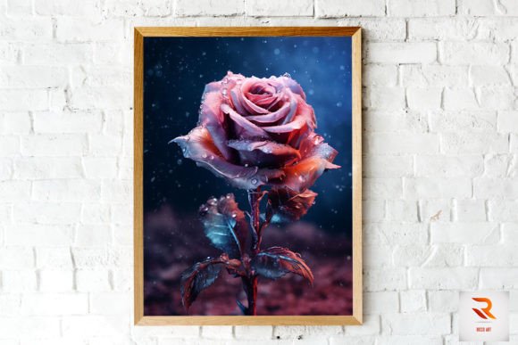 Whimsical Winter Maroon Rose Wall Art Graphics