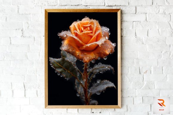 Whimsical Winter Orange Rose Wall Art Graphics