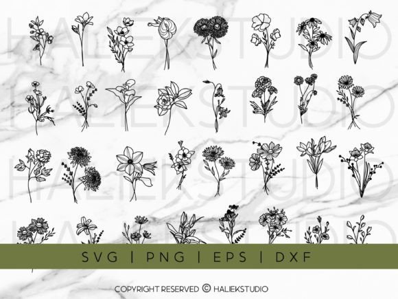 Wildflower Bouquet Graphics for Digital Creators